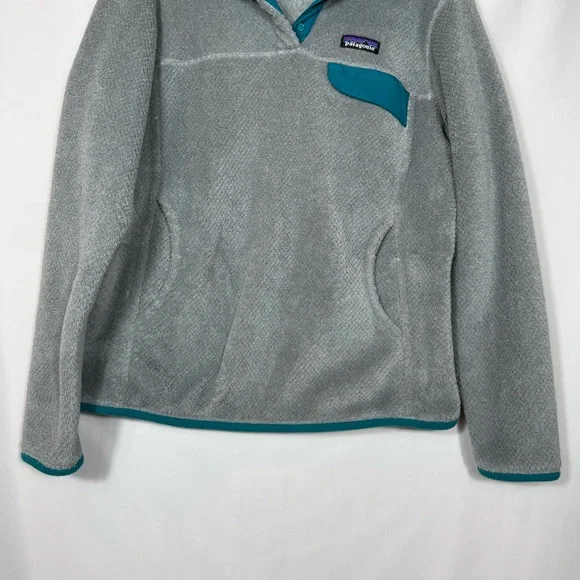 Patagonia Women’s Retool Snap-T Fleece Pullover Gray & Teal.  Size Medium.  NWOT - Picture 6 of 16